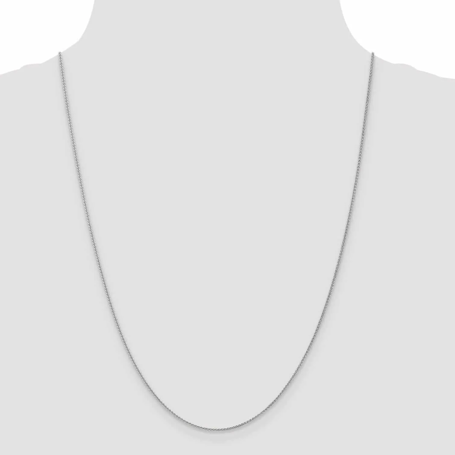10K White Gold 1mm Wheat Chain