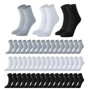 120 Pairs Mens Quarter Ankle Socks Athletic Moisture Socks Casual Sports Socks Bulk Pack for Homeless Unisex Men Women