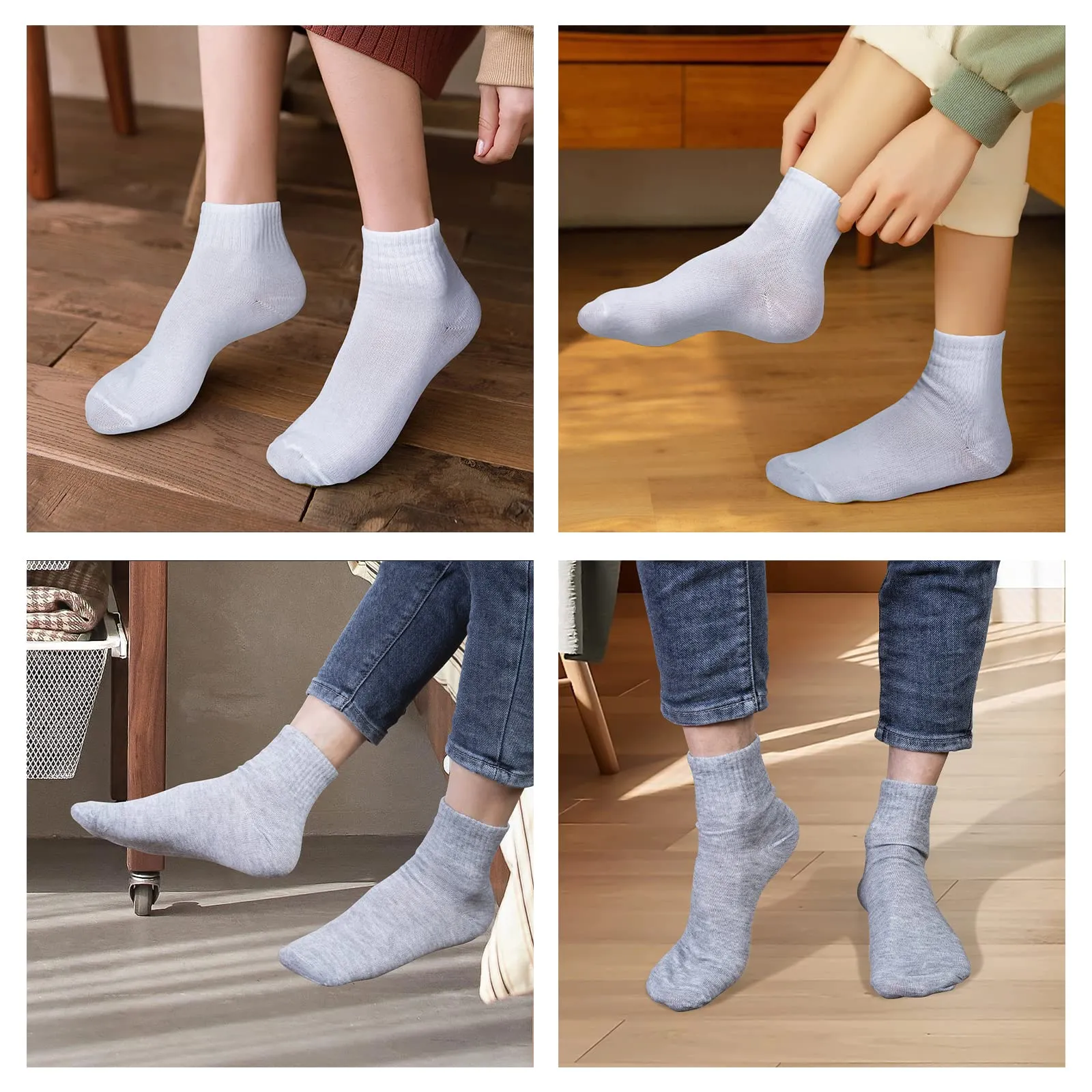 120 Pairs Mens Quarter Ankle Socks Athletic Moisture Socks Casual Sports Socks Bulk Pack for Homeless Unisex Men Women