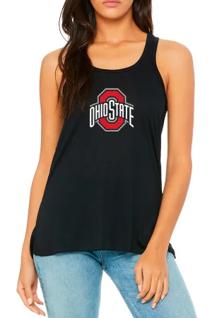 1207 - Ohio State Athletic Block O Gathered Back Bliss Tank - Heather Black