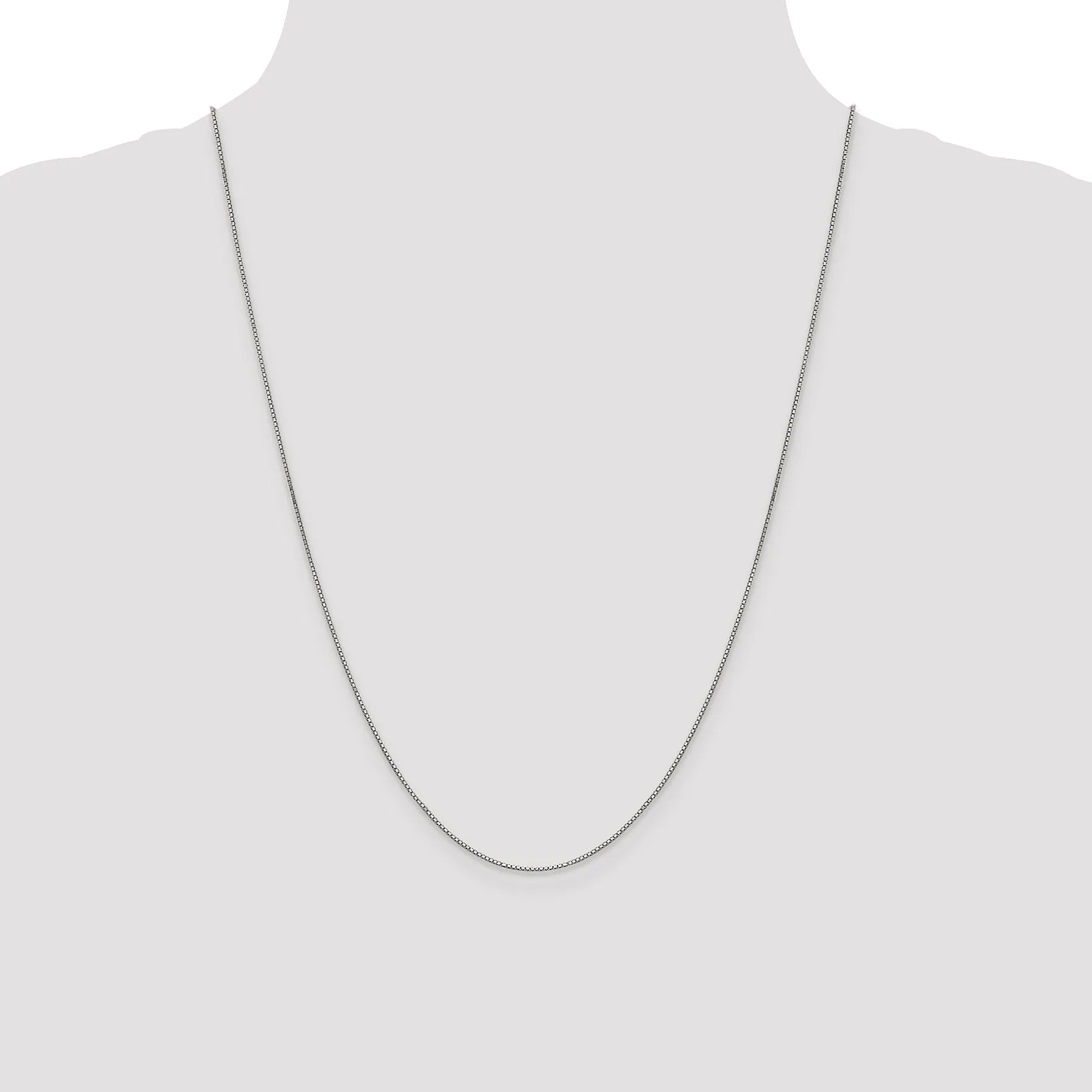14K White Gold .9 mm Box Chain