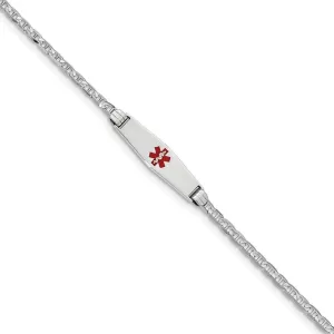 14K White Gold Anchor Link Medical ID Bracelet
