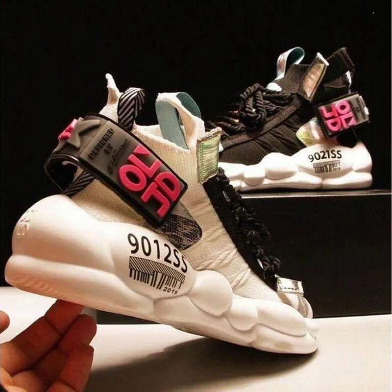 2020 LOVERS Shoes Spring Autumn Hip Hop Sneakers Men Shoes Casual Breathable Comfortable Male Shoes Walking Footwear W05