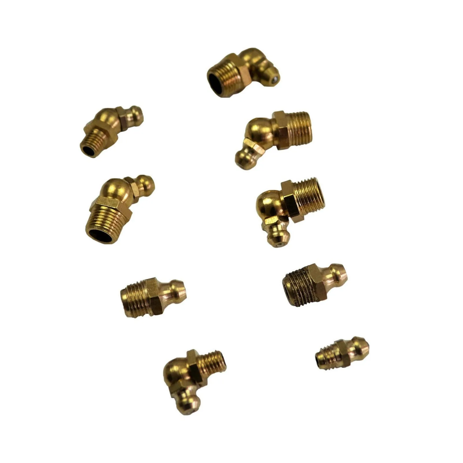 250 Piece Metric Imperial Brass Grease Nipple Combo Grab Kit Assortment