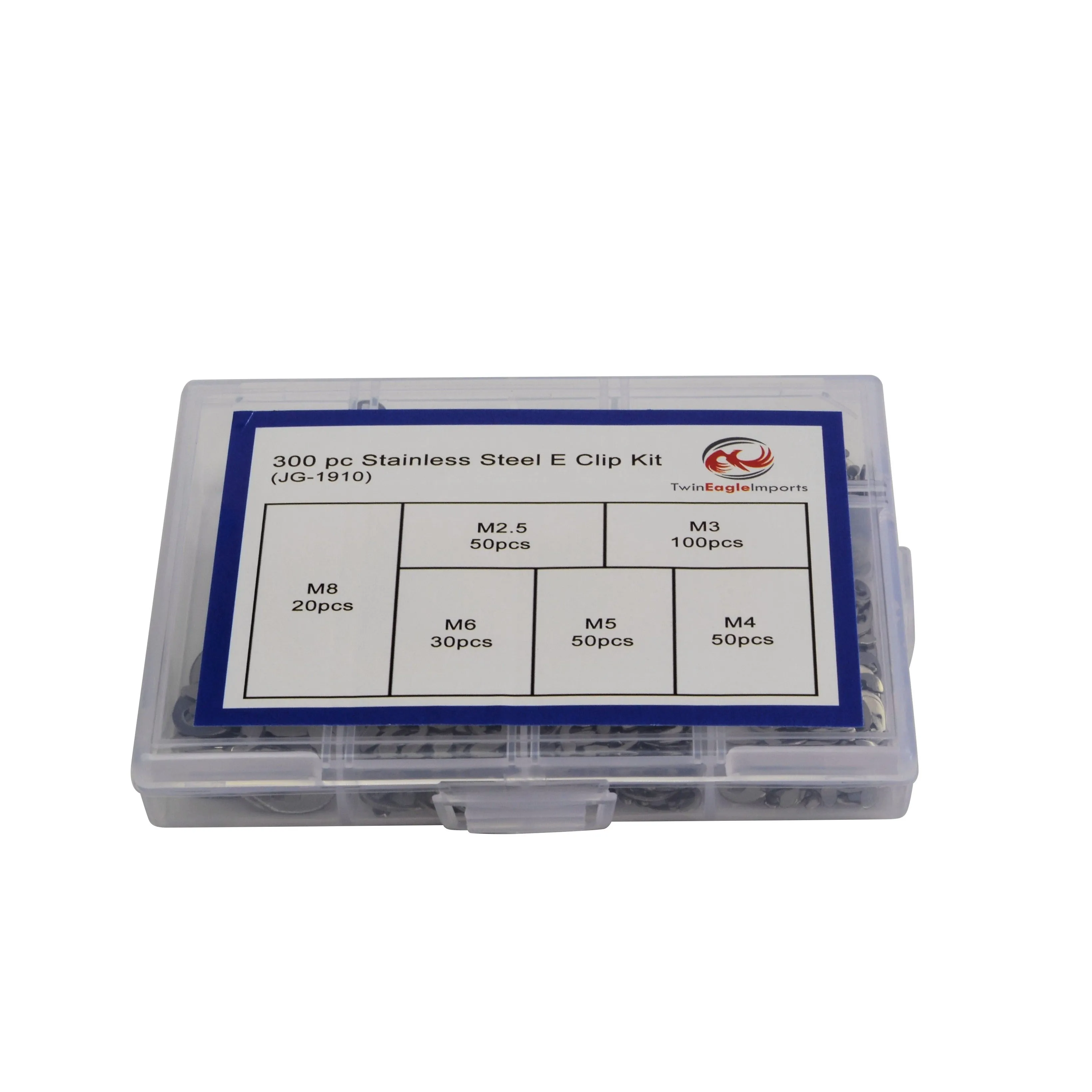 300pc Stainless Steel E Clips Grab Kit