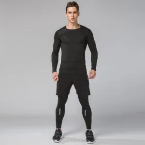 3PCS Compression Quick Dry Tight Tracksuit Men Training Fitness Long Sleeve