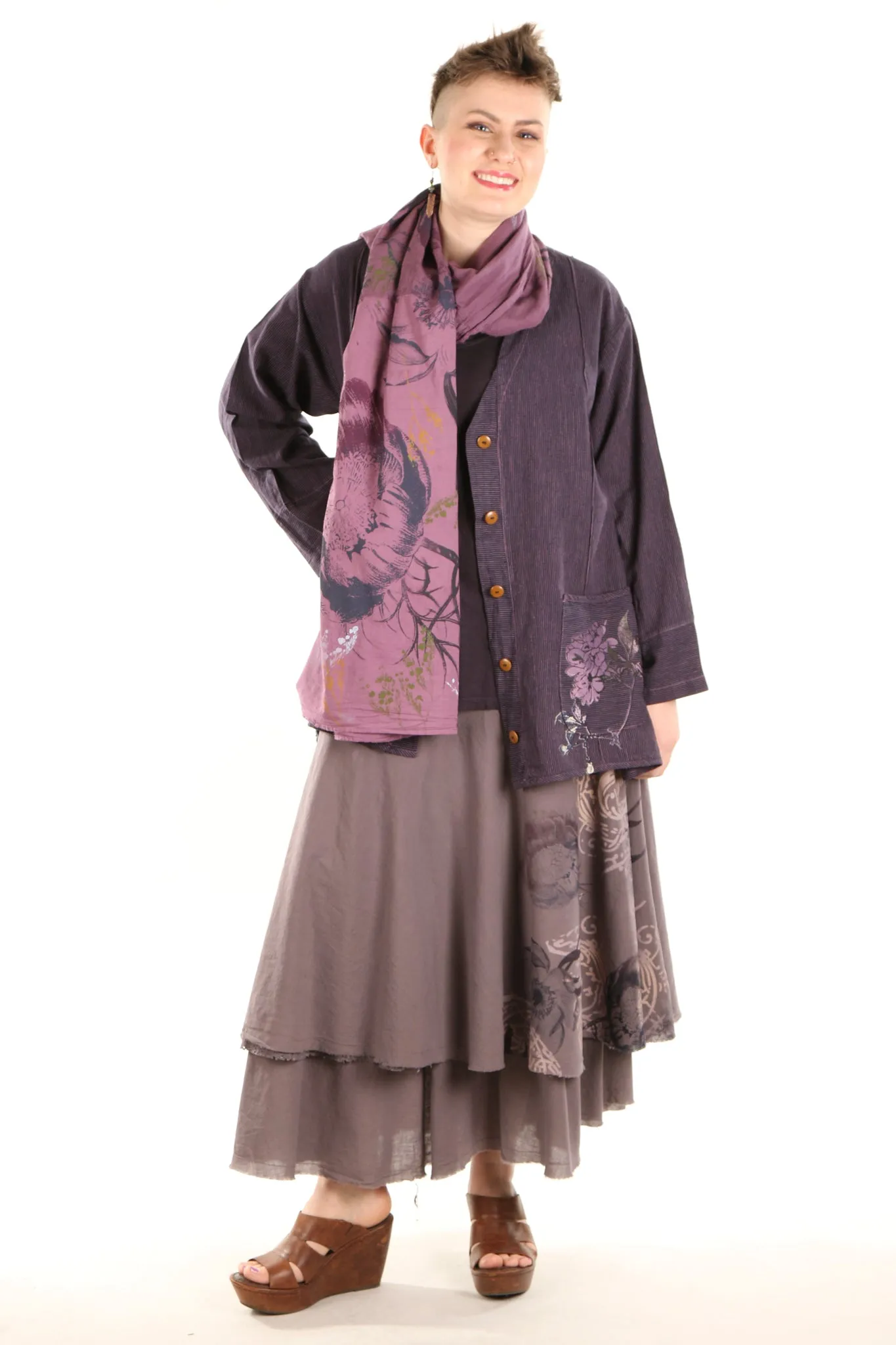4113 Lace Tiered Skirt Dove Hand-P