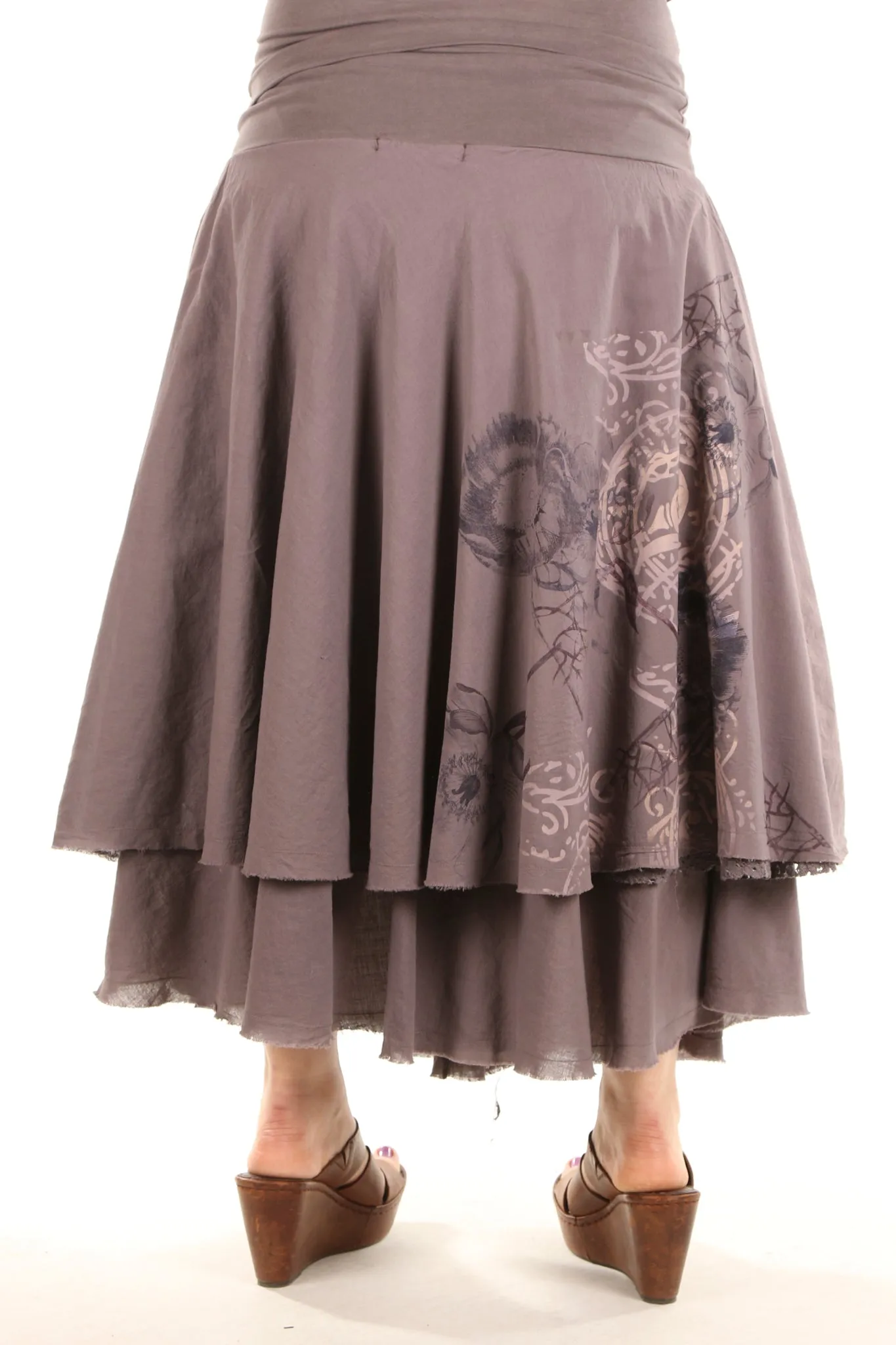 4113 Lace Tiered Skirt Dove Hand-P