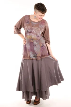 4113 Lace Tiered Skirt Dove Unprinted