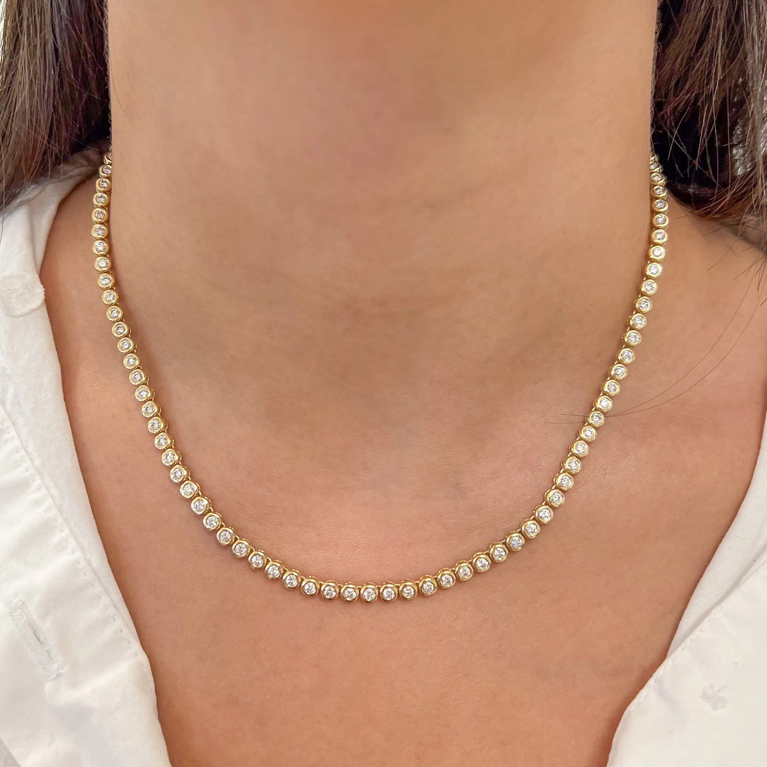5 Carat Bezel-Set Tennis Necklace