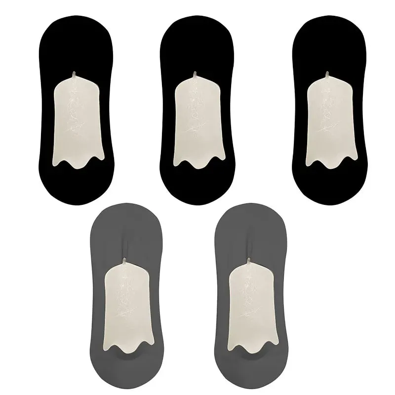5 Pairs Men's Ultra-Thin No Show Ice Silk Socks - Non-Slip and Breathable