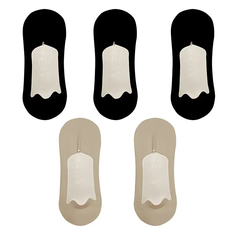 5 Pairs Men's Ultra-Thin No Show Ice Silk Socks - Non-Slip and Breathable