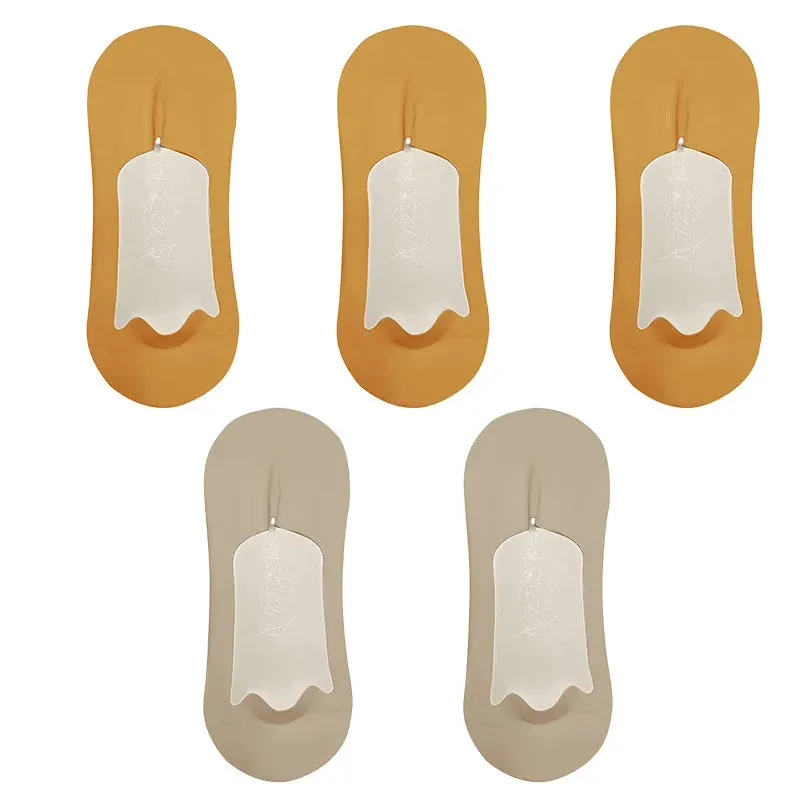 5 Pairs Men's Ultra-Thin No Show Ice Silk Socks - Non-Slip and Breathable