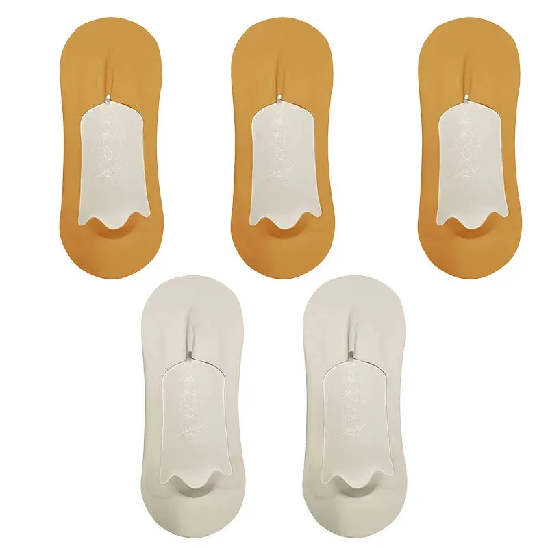 5 Pairs Men's Ultra-Thin No Show Ice Silk Socks - Non-Slip and Breathable