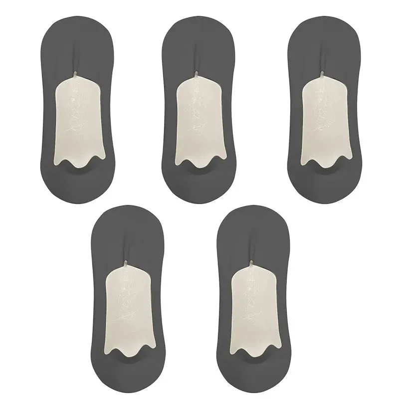 5 Pairs Men's Ultra-Thin No Show Ice Silk Socks - Non-Slip and Breathable