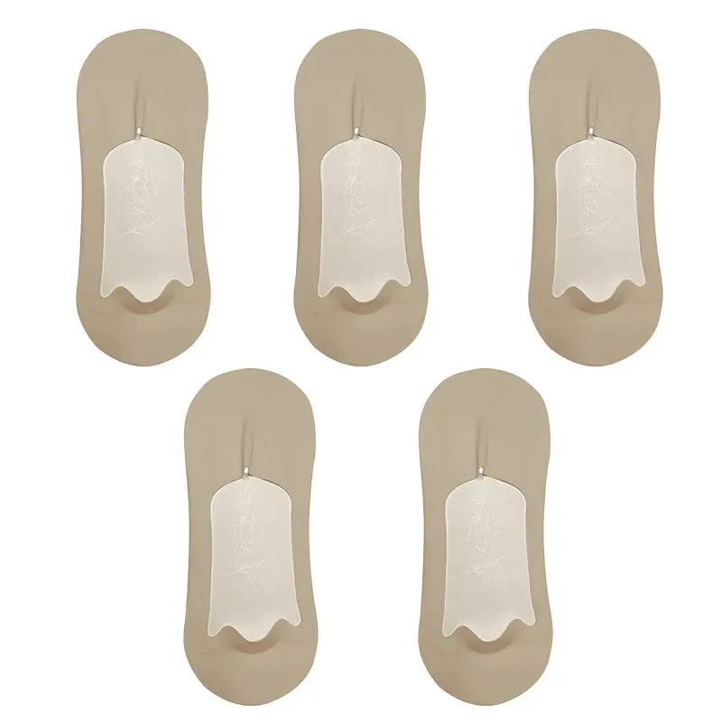 5 Pairs Men's Ultra-Thin No Show Ice Silk Socks - Non-Slip and Breathable