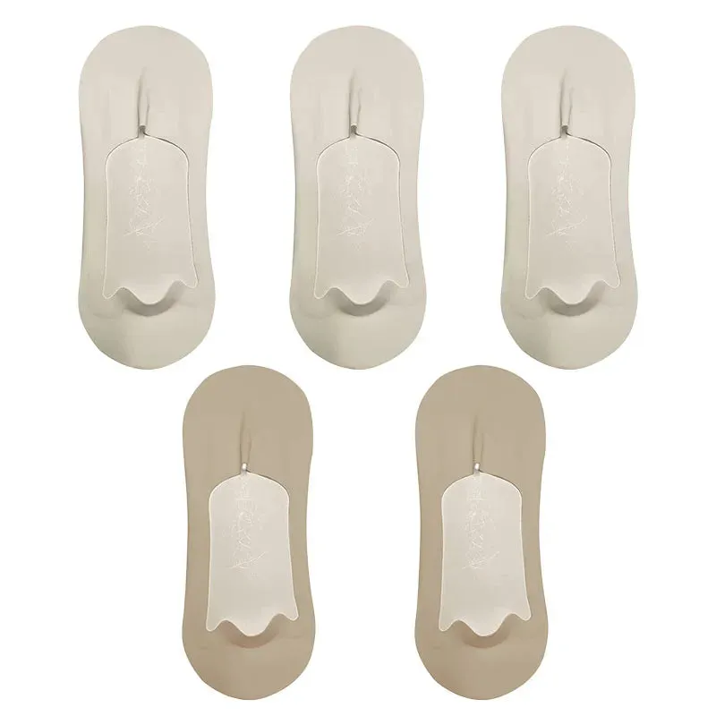 5 Pairs Men's Ultra-Thin No Show Ice Silk Socks - Non-Slip and Breathable