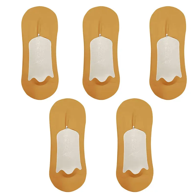 5 Pairs Men's Ultra-Thin No Show Ice Silk Socks - Non-Slip and Breathable