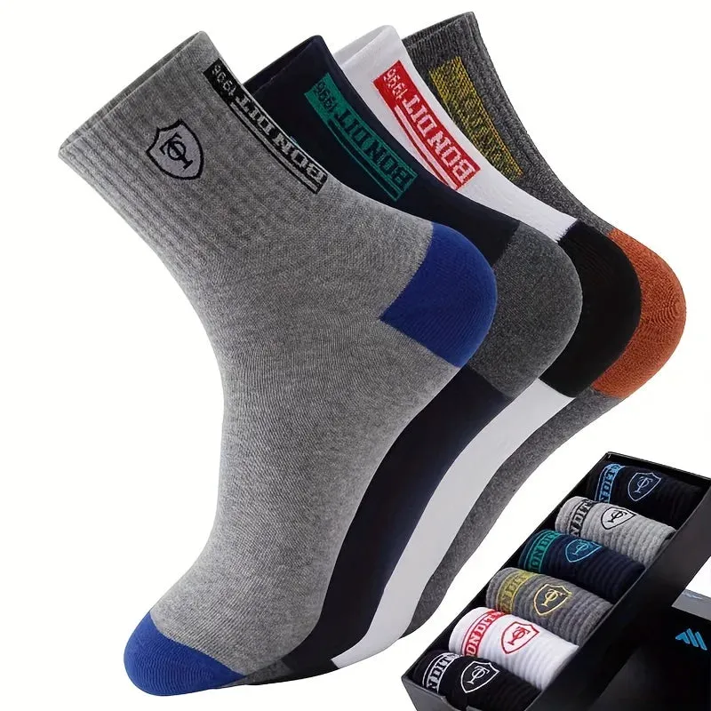 5PCS Set Men's Ultra Breathable Stylish Sports Socks