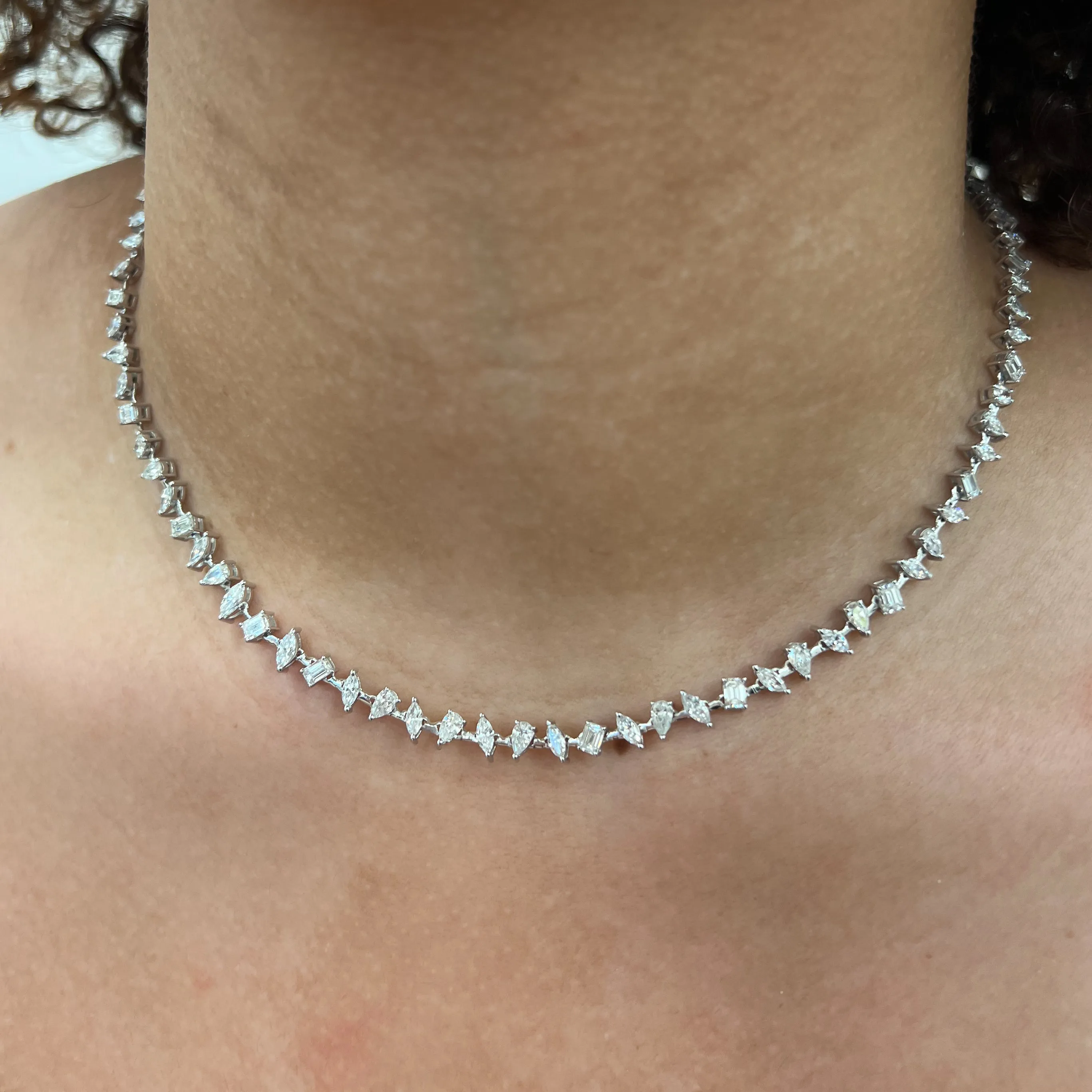 8 Carat Multi-shape Diamond Tennis Necklace