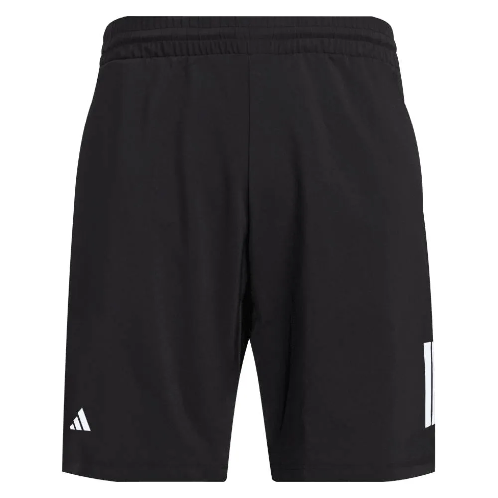 adidas Men's 3 Stripe Club Short 7-Inch (Black)