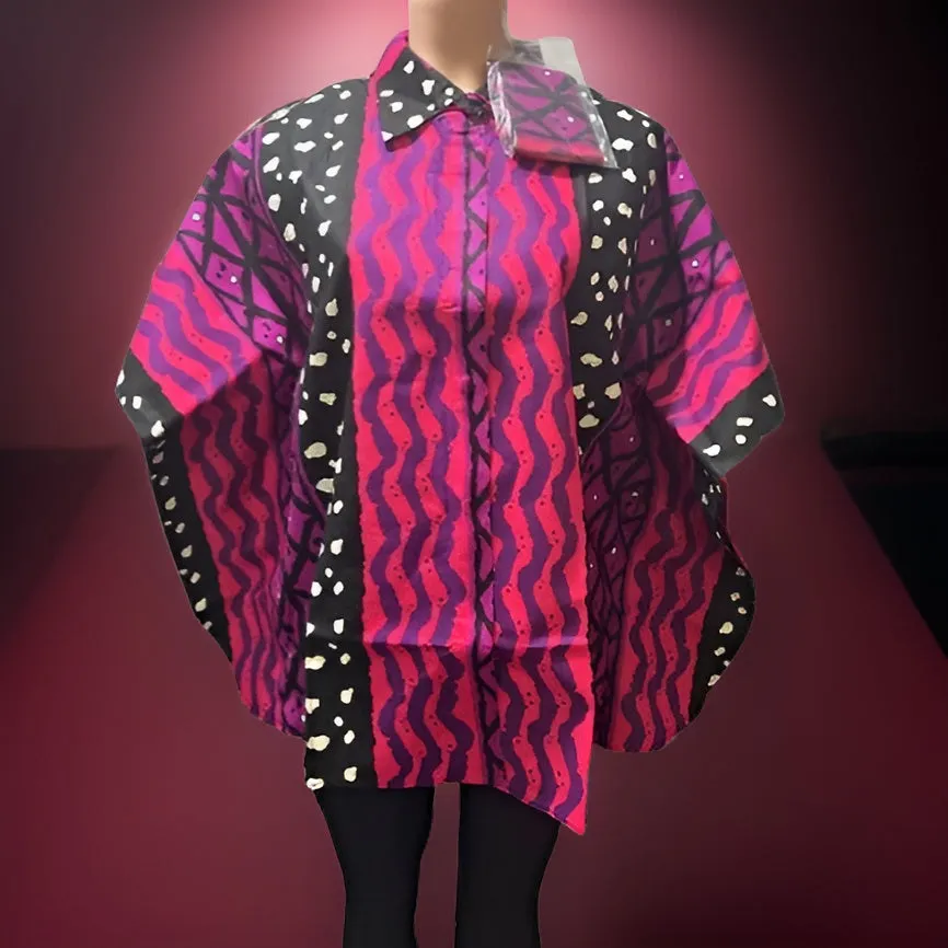 African Print Button Down Short Kaftan