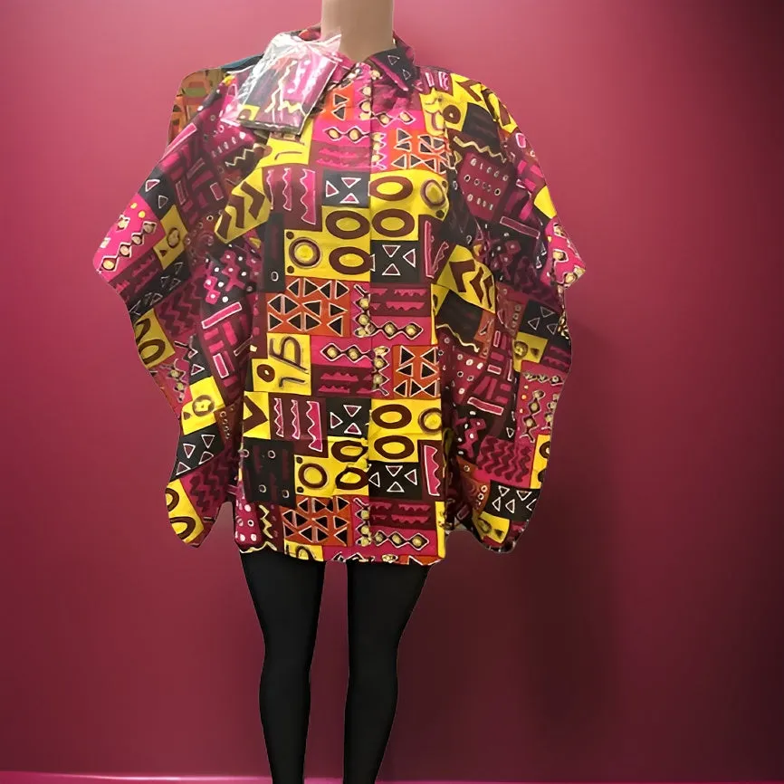 African Print Button Down Short Kaftan
