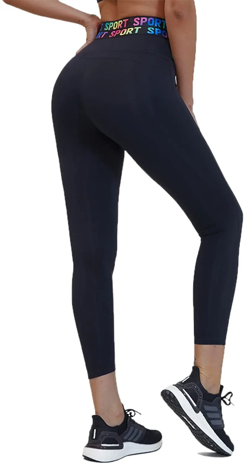 AirFree Womens Cross Waist 7/8 Length Running Workout Leggings