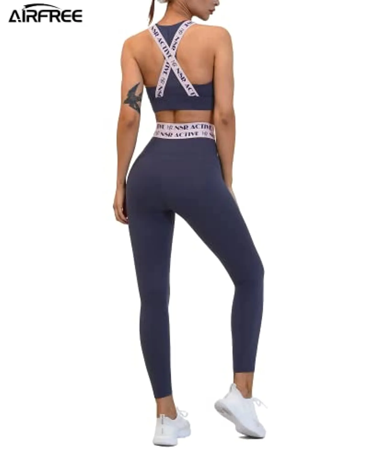 AirFree Womens Cross Waist 7/8 Length Running Workout Leggings