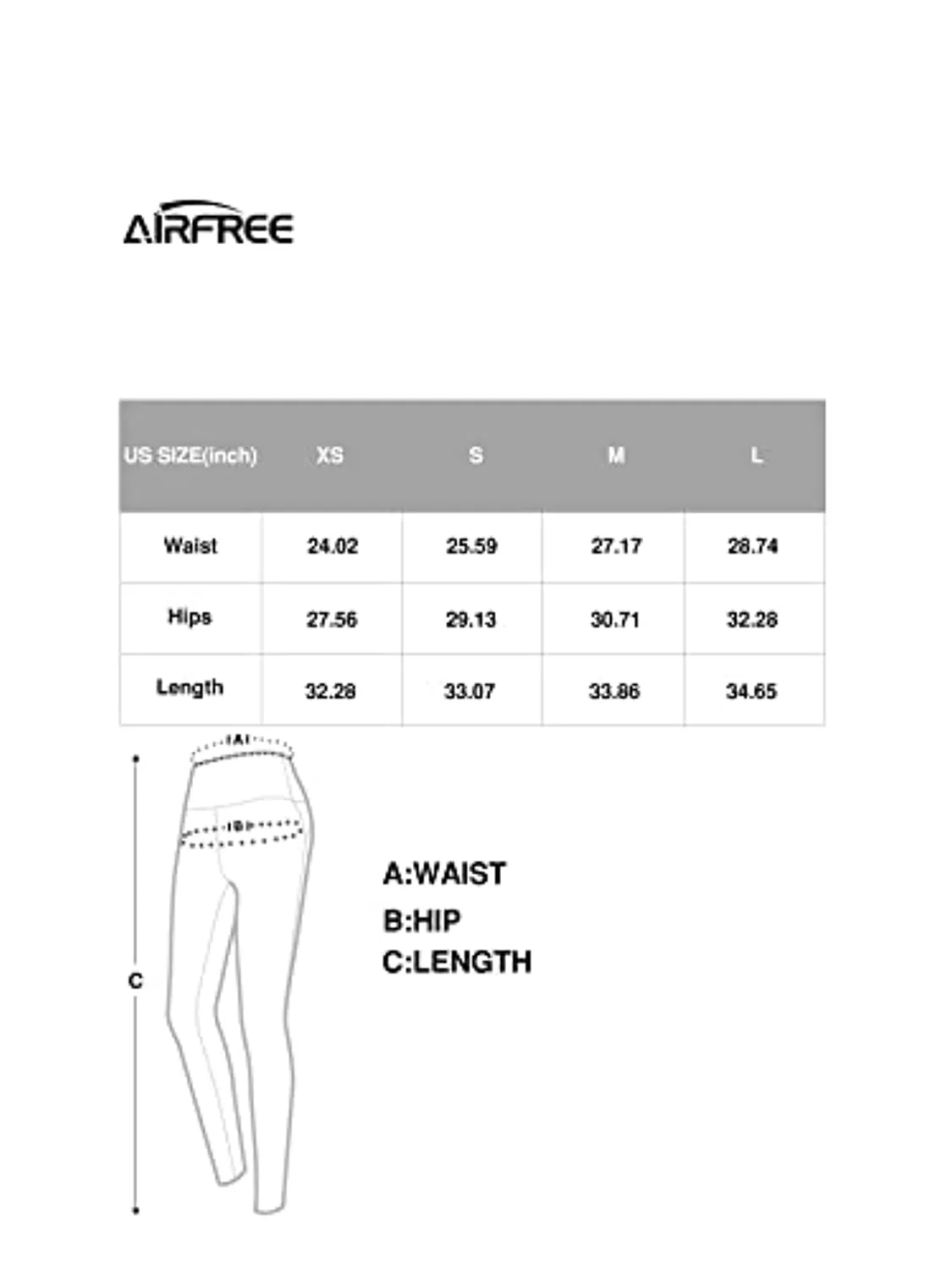 AirFree Womens Cross Waist 7/8 Length Running Workout Leggings