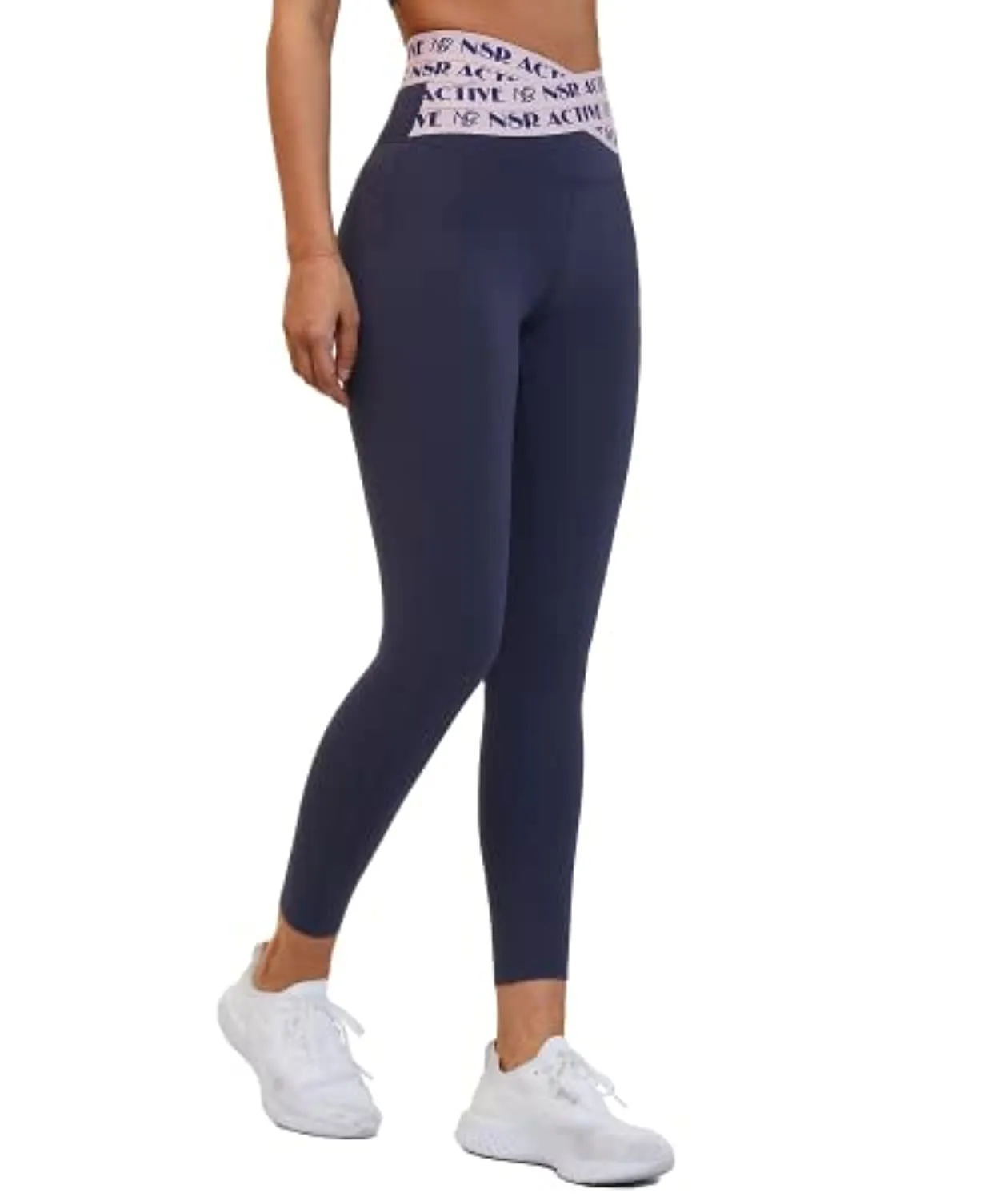 AirFree Womens Cross Waist 7/8 Length Running Workout Leggings