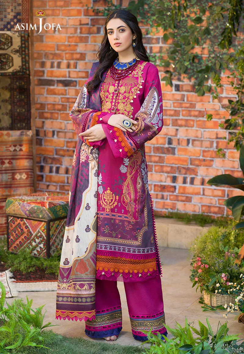 AJPR-04 | Asim Jofa Prints Rania Collection 2022 | Unstitched Embroidered Lawn Suits