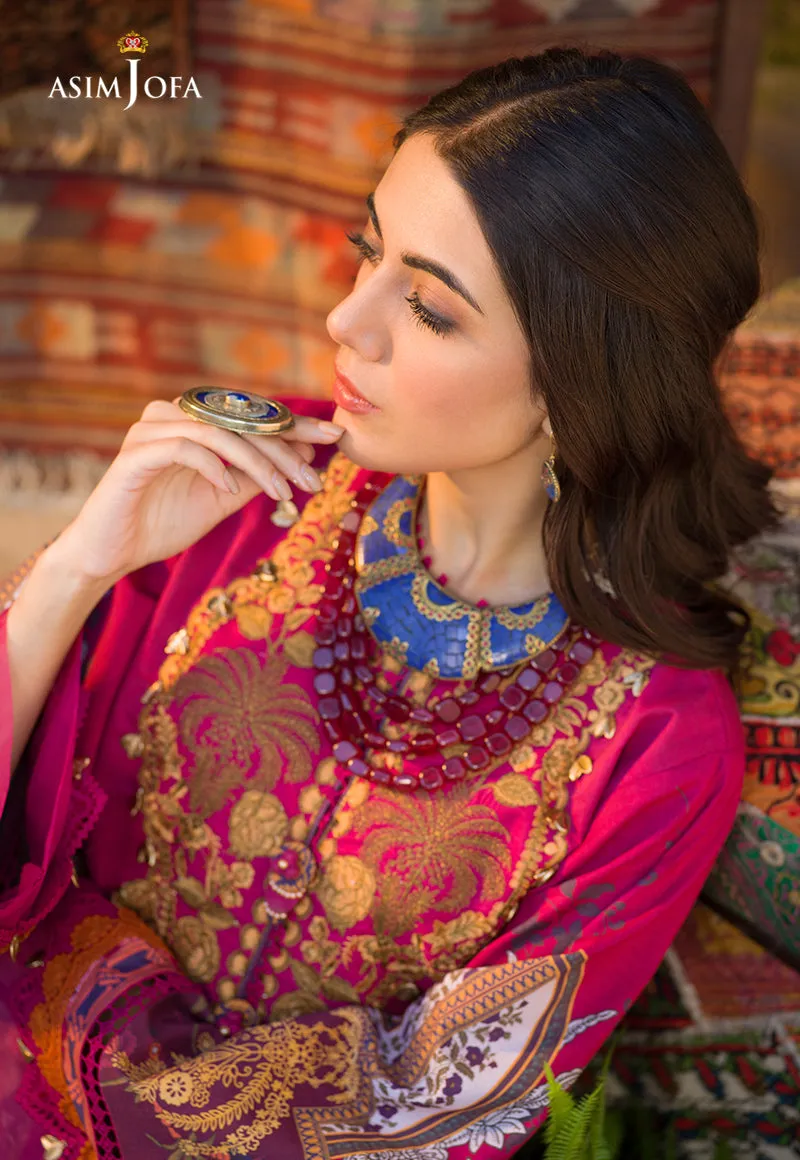 AJPR-04 | Asim Jofa Prints Rania Collection 2022 | Unstitched Embroidered Lawn Suits