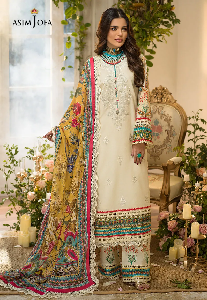 AJPR-05 | Asim Jofa Prints Rania Collection 2022 | Unstitched Embroidered Lawn Suits