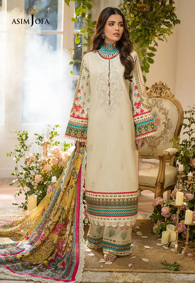 AJPR-05 | Asim Jofa Prints Rania Collection 2022 | Unstitched Embroidered Lawn Suits