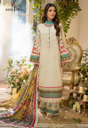 AJPR-05 | Asim Jofa Prints Rania Collection 2022 | Unstitched Embroidered Lawn Suits