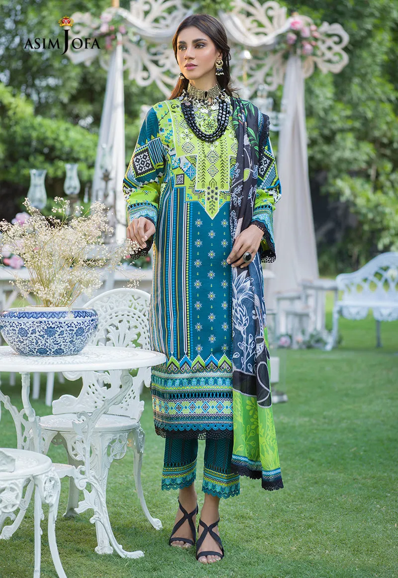AJPR-06 | Asim Jofa Prints Rania Collection 2022 | Unstitched Embroidered Lawn Suits