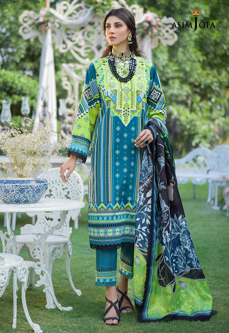 AJPR-06 | Asim Jofa Prints Rania Collection 2022 | Unstitched Embroidered Lawn Suits