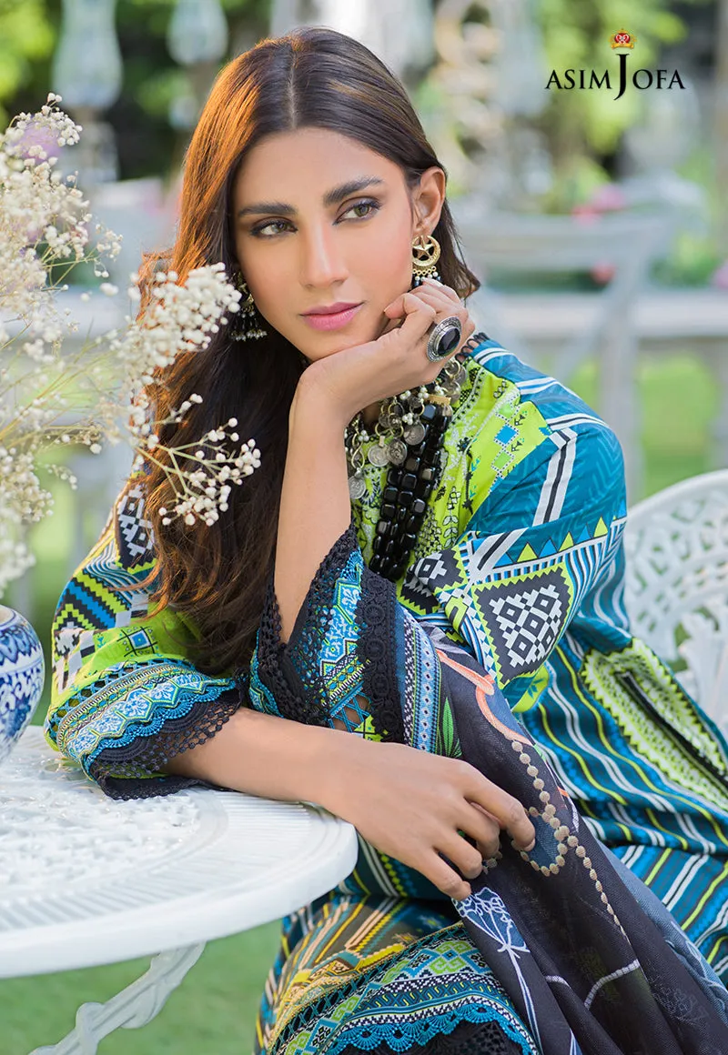 AJPR-06 | Asim Jofa Prints Rania Collection 2022 | Unstitched Embroidered Lawn Suits