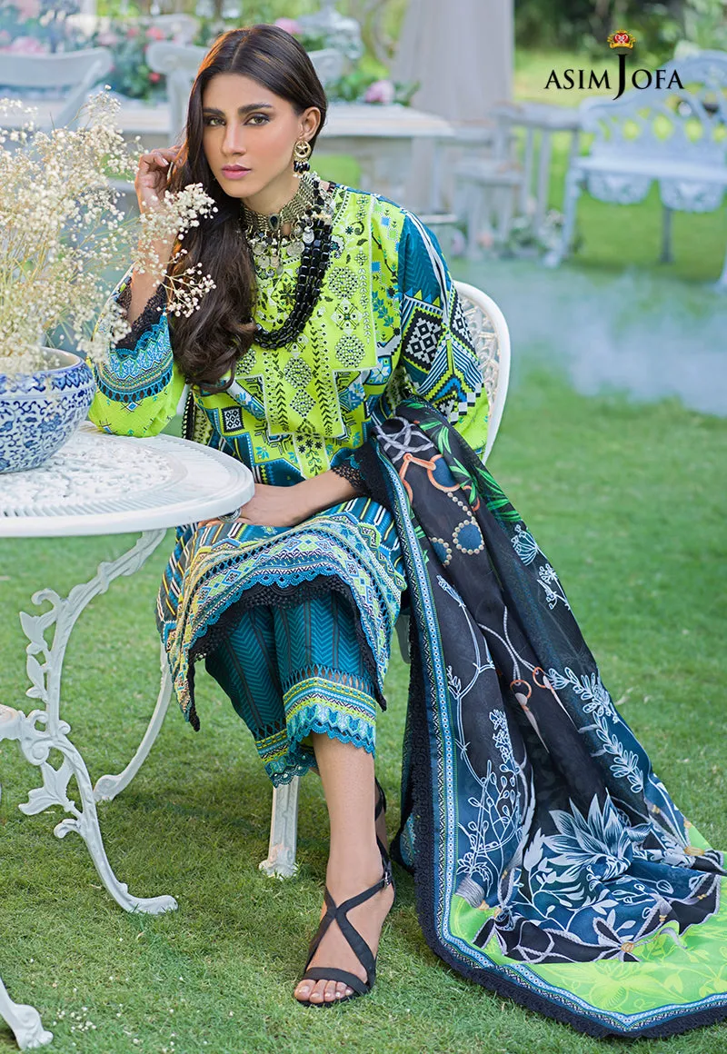 AJPR-06 | Asim Jofa Prints Rania Collection 2022 | Unstitched Embroidered Lawn Suits