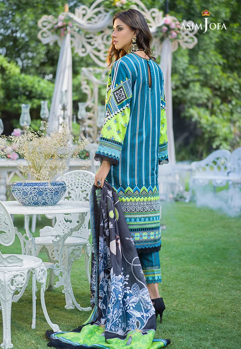 AJPR-06 | Asim Jofa Prints Rania Collection 2022 | Unstitched Embroidered Lawn Suits