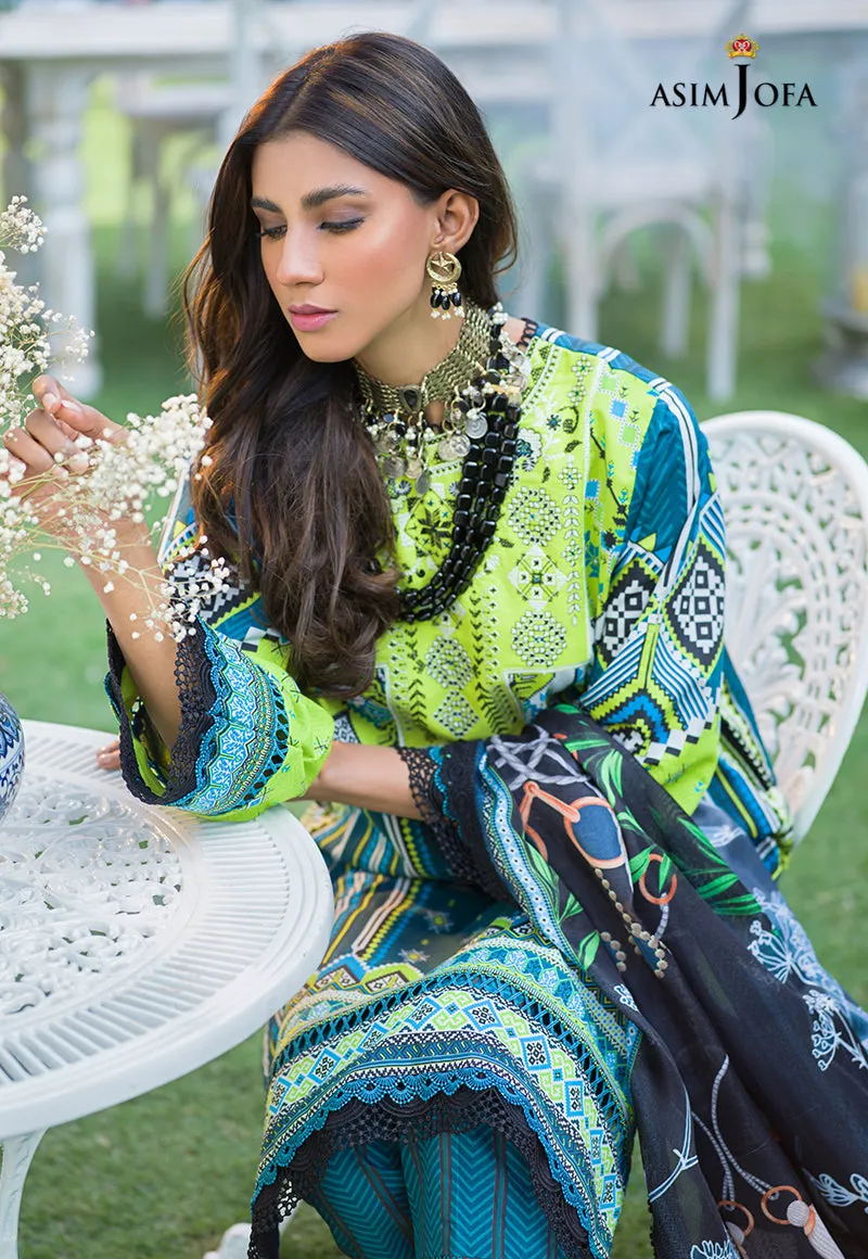 AJPR-06 | Asim Jofa Prints Rania Collection 2022 | Unstitched Embroidered Lawn Suits