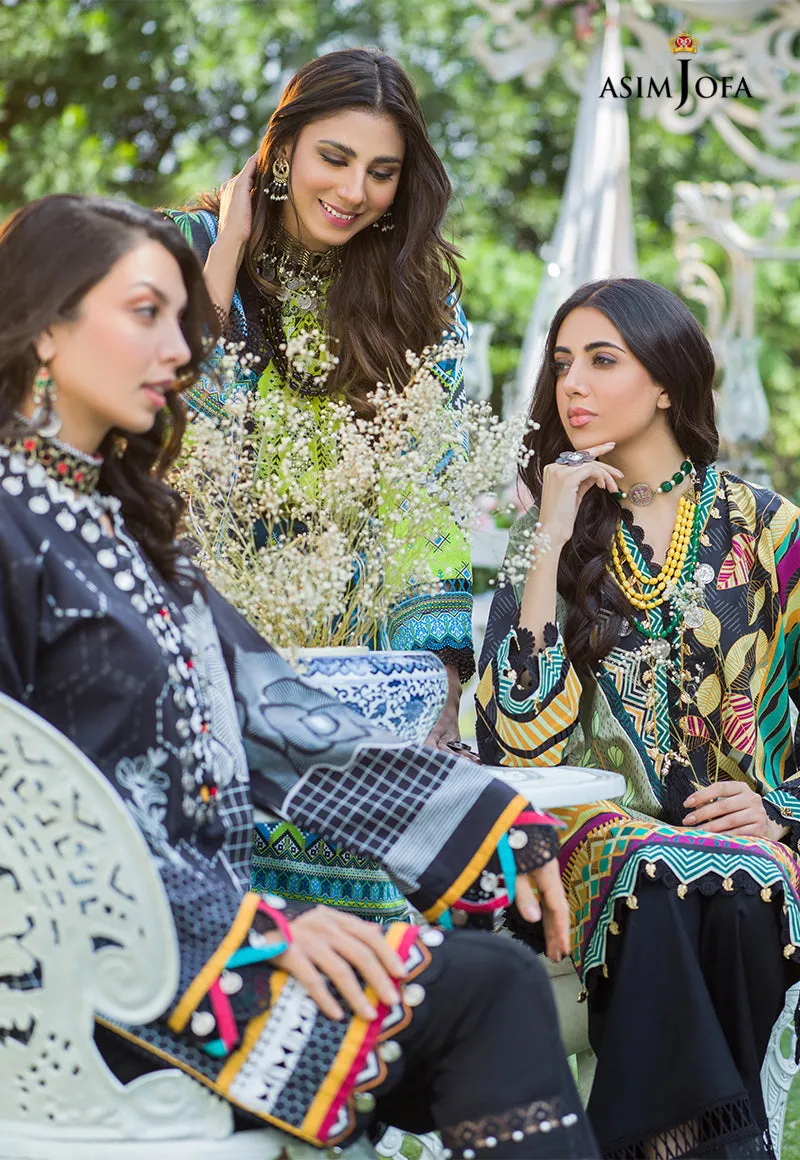 AJPR-06 | Asim Jofa Prints Rania Collection 2022 | Unstitched Embroidered Lawn Suits