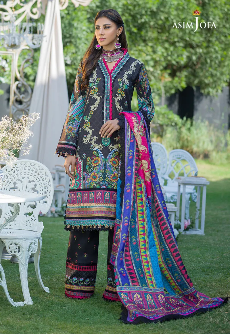 AJPR-07 | Asim Jofa Prints Rania Collection 2022 | Unstitched Embroidered Lawn Suits