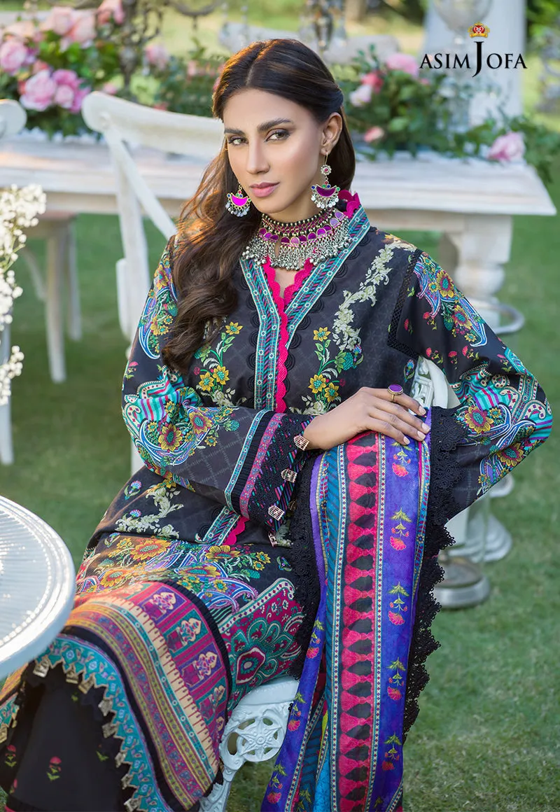 AJPR-07 | Asim Jofa Prints Rania Collection 2022 | Unstitched Embroidered Lawn Suits