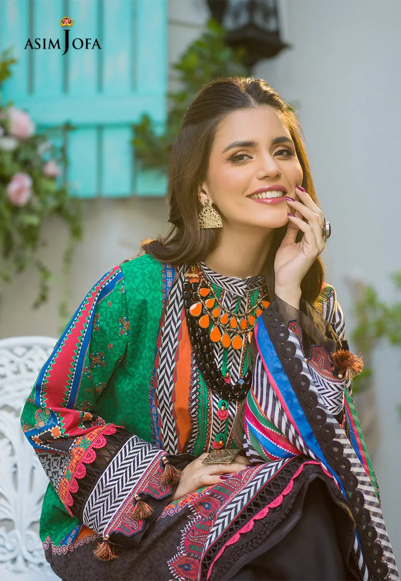 AJPR-21 | Asim Jofa Prints Rania Collection 2022 | Unstitched Embroidered Lawn Suits