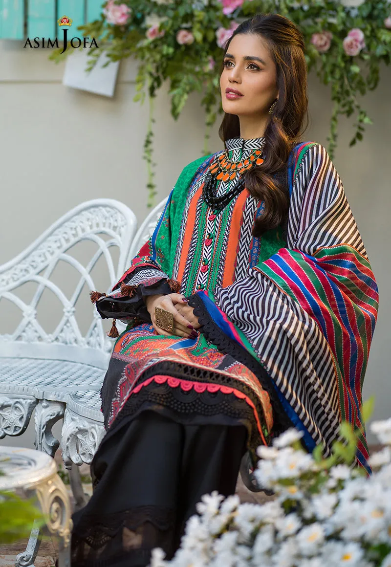 AJPR-21 | Asim Jofa Prints Rania Collection 2022 | Unstitched Embroidered Lawn Suits