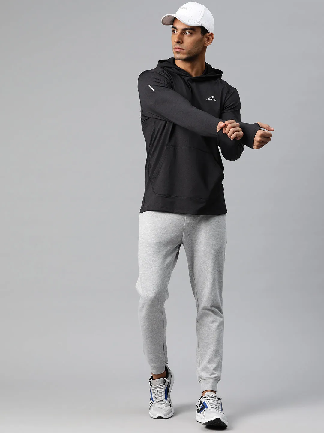 Alcis Men Solid Hooded Sweatshirt