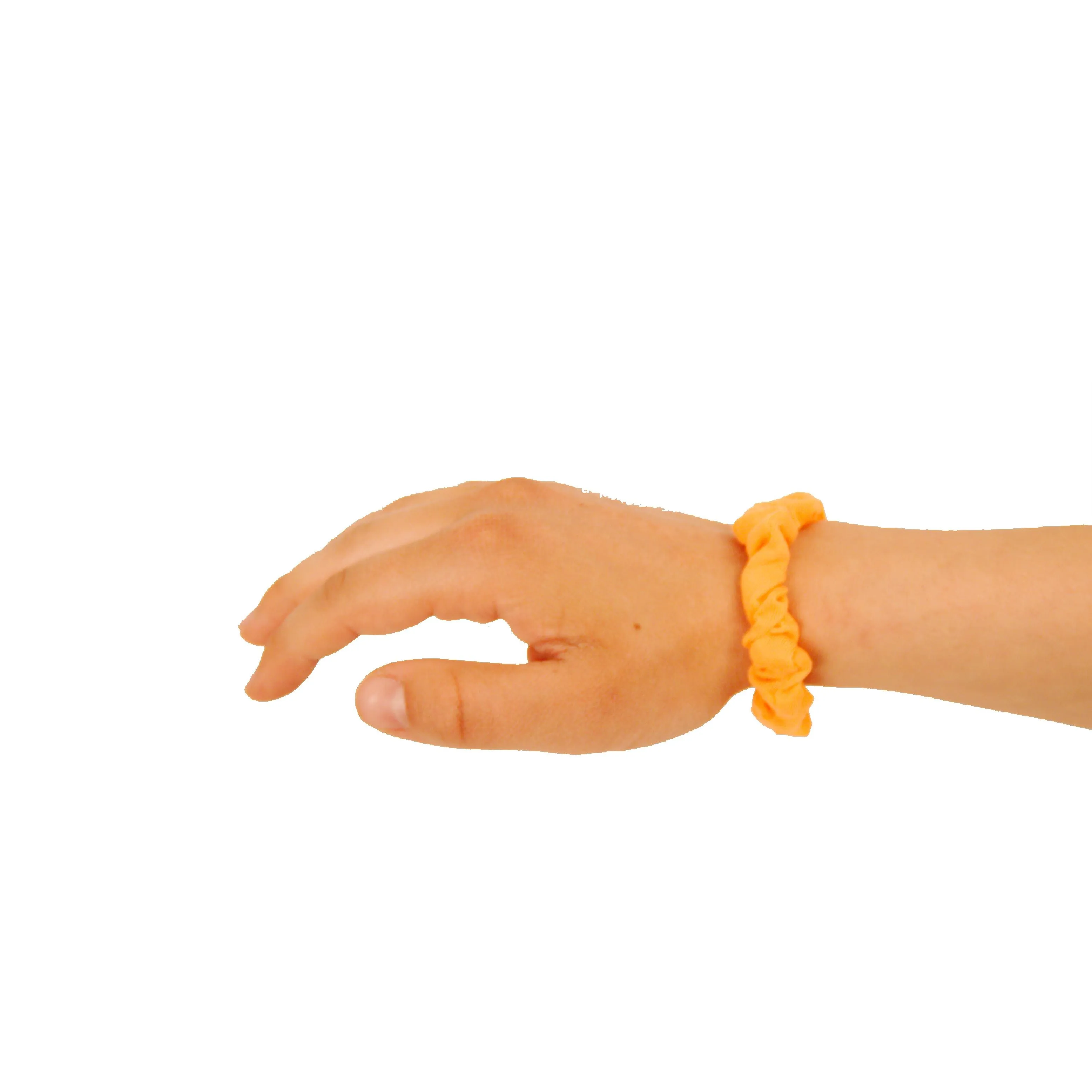 Amelia Beauty, Medium Neon Orange Jersey Scrunchies, 2.5in Diameter, Gentle on Hair, Strong Hold, No Snag, No Dents or Creases. 10 Pack