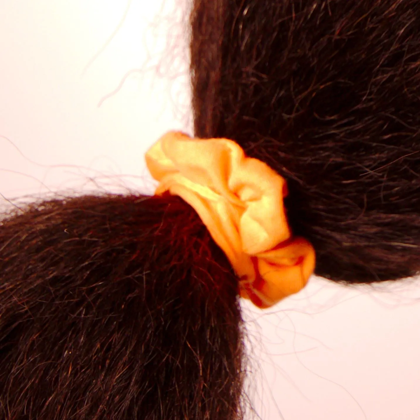 Amelia Beauty, Medium Neon Orange Jersey Scrunchies, 2.5in Diameter, Gentle on Hair, Strong Hold, No Snag, No Dents or Creases. 10 Pack